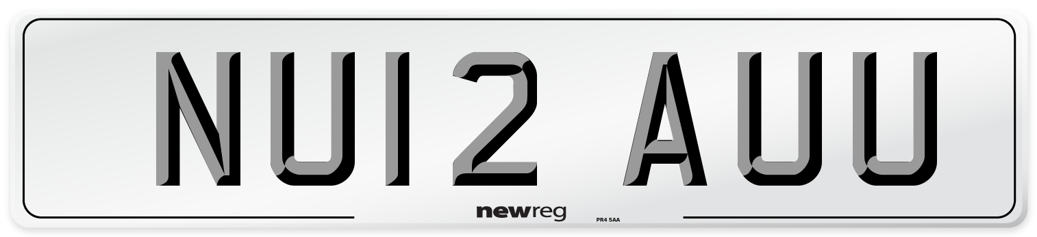 NU12 AUU Number Plate from New Reg